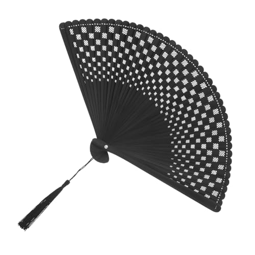 SEWACC Vintage Faltbarer Handfächer Schwarz Kunstvoll Gefertigter Chinesischer Fächer mit Filigraner Hohlraumverzierung Leicht und Ergonomisch für Tanz Fotografie und Hochzeitsschmuck SEWACC Vintage Faltbarer Handfächer Schwarz Kunstvoll Gefertigter Chinesischer Fächer mit Filigraner Hohlraumverzierung Leicht und Ergonomisch für Tanz Fotografie und Hochzeitsschmuck von SEWACC