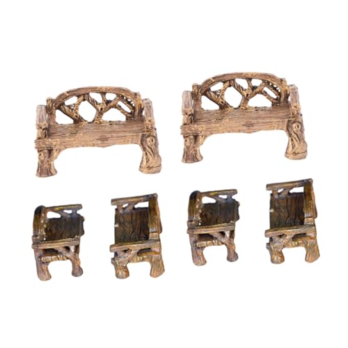 SEWOART 1 Satz Gartenmöbel Teiliges Resin Deko Mini Bänke Mini Stühle für Landschaften Bonsai Pflanztöpfe Zubehör für Miniaturgärten und Dekorationen SEWOART 1 Satz Gartenmöbel Teiliges Resin Deko Mini Bänke Mini Stühle für Landschaften Bonsai Pflanztöpfe Zubehör für Miniaturgärten und Dekorationen von SEWOART