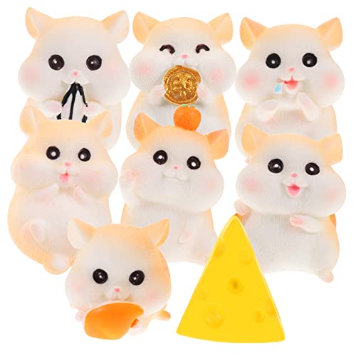 SEWOART 1 Satz Hamster-Ornament Figuren Realistischer Hamster Büro-Desktop-Hamster- Geschnitzte Hamsterstatue Miniaturhamstermodelle Tierisches Spielset Spielzeughamster Harz von SEWOART