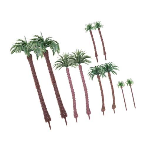 SEWOART 10 Stück Grüne Landschaftsbaumpalme Miniatur Mini Palmen Miniatur Palmen Modellpalmen Künstliche Maßstabsgetreuer Modellbaum Kokospalmen Modell von SEWOART