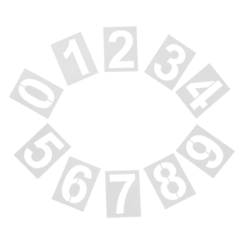 SEWOART 10stücke Teilige Zahlenschablonen Zum Sprühen Wiederverwendbare Malschablonen Mit Ziffern Bastelvorlage Für Briefkasten Schilder Und Hausdekoration von SEWOART