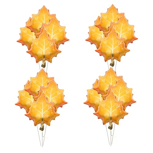SEWOART 25 Stück Aluminium Folienballons in Ahornblattform Herbstliche Dekoration für Erntedankfest und Saisonale Partys Einfache Befüllung Vielseitig Einsetzbar für Innen und Außen von SEWOART