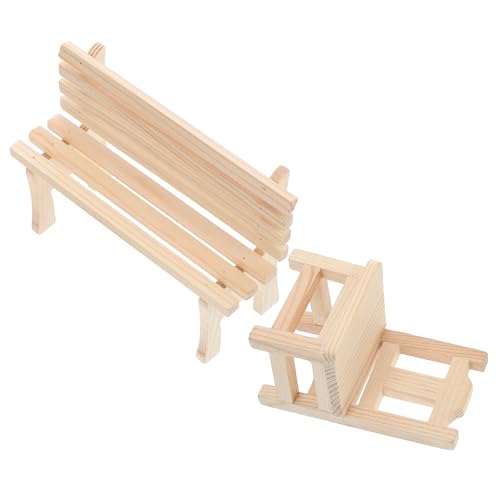 SEWOART 2Stücke Miniaturpuppenhausmöbel Holzstuhl und Gartenbank für Puppenhausaccessoires Charmante Dekoration für Wohnzimmer und Schlafzimmer Langlebige Miniaturmodelle Holz SEWOART 2Stücke Miniaturpuppenhausmöbel Holzstuhl und Gartenbank für Puppenhausaccessoires Charmante Dekoration für Wohnzimmer und Schlafzimmer Langlebige Miniaturmodelle Holz von SEWOART