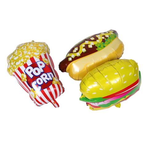 SEWOART 3stücke Ballons Mit Popcorn Hotdog Und Burger-motiven Für Partydekoration Filmabend Und Kindergeburtstag Wiederverwendbar Und Langlebig SEWOART 3stücke Ballons Mit Popcorn Hotdog Und Burger-motiven Für Partydekoration Filmabend Und Kindergeburtstag Wiederverwendbar Und Langlebig von SEWOART