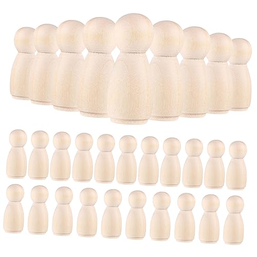Blanko-steckpuppen Aus Holz 30 Stück Unbemalte Holzstecker Menschen für Jungen und Mädchen Bastelbedarf Blanko-steckpuppen Aus Holz 30 Stück Unbemalte Holzstecker Menschen für Jungen und Mädchen Bastelbedarf von SEWOART