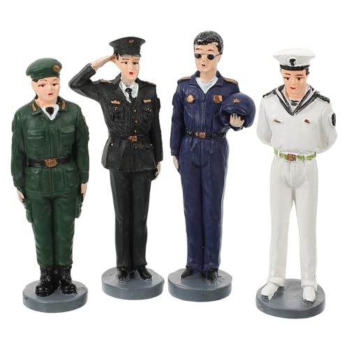 SEWOART 4 Stück Miniatur Soldaten Figuren Set Teiliges Modell für Rollenspiele Widerstandsfähig für Historische Nachstellungen Zubehör für Jungen und Kreative Szenen von SEWOART