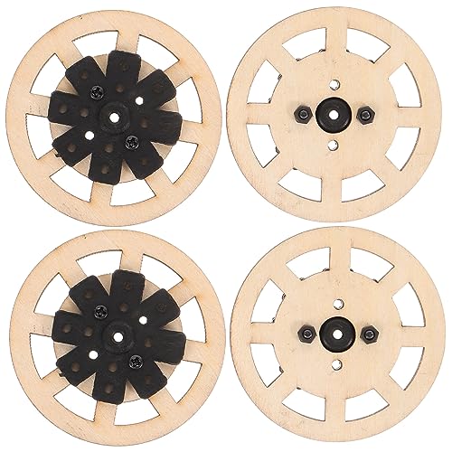 SEWOART 4 Stück ferngesteuertes Autorad Holzspielzeugräder Ferngesteuerte Autoreifen Spielzeugräder für DIY-Projekte klein Teile Rennen Autospielzeugreifen kognitives Modell von SEWOART