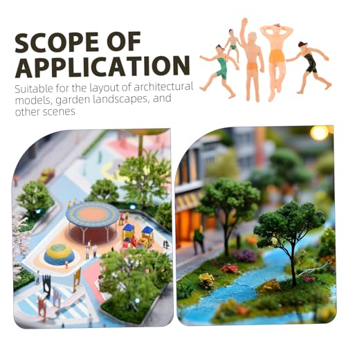 SEWOART 5 Stück Bunte Miniatur Schwimmbad Figuren Modellbau Menschen für Diorama Landschaft Puppenhaus DIY Zubehör von SEWOART