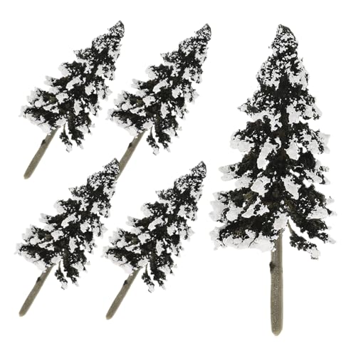 SEWOART 5 Stück Miniaturbäume Und Künstlicher Mini-Weihnachtsbaum Aus Kunststoff Für Die Dekoration Von Miniaturlandschaften Sandtischzubehör von SEWOART