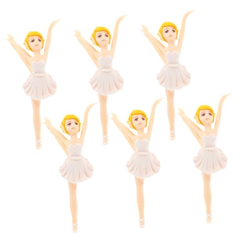 SEWOART 6 Stk Ballerina-mädchen Puppen Für Mädchen Kuchendeckel Selber Machen Kuchen Selber Machen Puppenhaus-accessoire Accessoires Für Mädchen Figur Aquarium Plastik Requisiten Violett von SEWOART