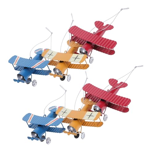 SEWOART 6 Stück Geschenke Druckguss Weihnachten Schmiedeeisen Mini Reiseflugzeuge Tisch Vintage Für Modellmodelle Flugzeug Ornament Flugzeug Retro Requisiten Metall Büro von SEWOART