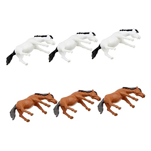 SEWOART 6 Stück Landschaftsschmuck Für Ornamente Knuddelig Pferdespielzeug Klein Pferdefigur Tortendeko Einschulung Mini-szenenschmuck Simulationspferdemodell Pferdeschmuck PVC von SEWOART