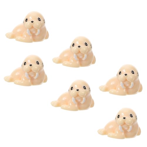 SEWOART 6 Stück Teiliges Lernspielzeug Walross Resinfigur Meereswelt Modell Tierfigur Walross Dekoration Weiß für Sandlandschaft und Miniaturgarten SEWOART 6 Stück Teiliges Lernspielzeug Walross Resinfigur Meereswelt Modell Tierfigur Walross Dekoration Weiß für Sandlandschaft und Miniaturgarten von SEWOART