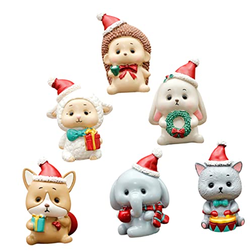 SEWOART 6 Stück Teiliges Set Weihnachtskuchen Deko Langlebigem Harz Niedliche Tierfiguren Schaf Hase Hund Katze Igel mit Festlichen Motiven für Kindergeburtstag und Weihnachtsfeier SEWOART 6 Stück Teiliges Set Weihnachtskuchen Deko Langlebigem Harz Niedliche Tierfiguren Schaf Hase Hund Katze Igel mit Festlichen Motiven für Kindergeburtstag und Weihnachtsfeier von SEWOART