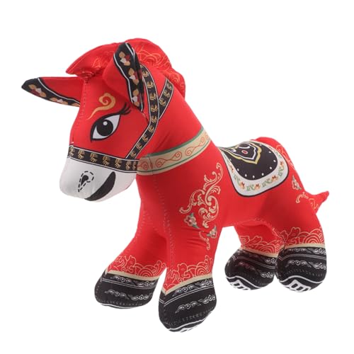 SEWOART Chinesisches Pferd Plüschpuppe Weicher Kuscheltier Glücksbringer für Auto Zuhause Sofa Leichtes Sammelobjekt und Dekoratives Stofftier für Sammler von SEWOART