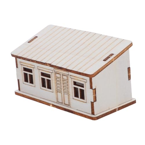 SEWOART Holzhaus Bausatz DIY zum Bemalen Kleine Holzmodell-Hütte für Tischdekoration Weihnachtsdeko Handgefertigtes Miniaturhaus als für Bastelfreunde von SEWOART