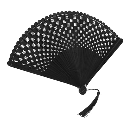 SEWOART Schwarzer Faltfächer Chinesischer Stil Eleganter Leichter Handfächer mit Kunstvollem Hohlmuster für Tanz Fotografie Chinesische Themenveranstaltungen SEWOART Schwarzer Faltfächer Chinesischer Stil Eleganter Leichter Handfächer mit Kunstvollem Hohlmuster für Tanz Fotografie Chinesische Themenveranstaltungen von SEWOART