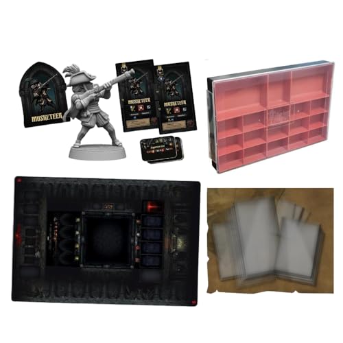 Mythic Games Darkest Dungeon Brettspiel-Zubehör-Bundle: Musketierbox, dunkelster Organizer, dunkle Tapisseriematte und heldenhafter Schutz vor Dunkelheit (4 Stück) von SFG