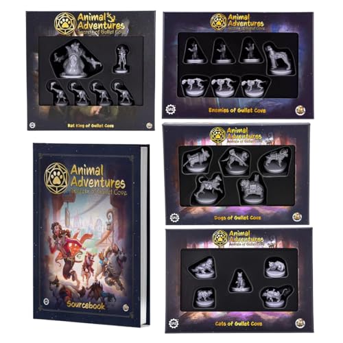 Steamforged Games, Animal Adventures Gullet Cove Bundle: Dogs, Cats, Enemies, The Rat King and Source Book (5 Items) von SFG