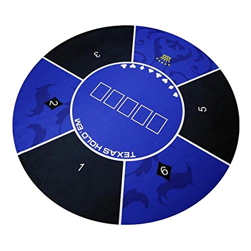 Poker-Matte， Texas Hold'em Pokermatte mit Flanelloberfläche und Tragetasche for Familienpartyspiele, Pokerzubehör(Blu) von SFQEVHRZ
