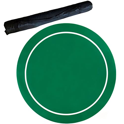 SFQEVHRZ Poker-Matte， Professionelle Pokermatte mit Tragetasche, Tisch-Casino-Filz-Layout for Karten, Pokerspiele(Green,24inch) von SFQEVHRZ