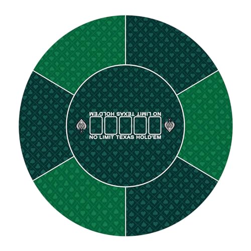 SFQEVHRZ Poker-Matte， Professionelle runde Pokermatte for Texas Hold'em mit Tragetasche, tragbare Pokertischplatte(Green,Small) von SFQEVHRZ