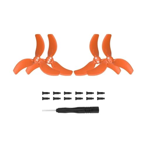 4 Stück Propeller kompatibel mit 3032S Stück Propeller mit Schraubendreher Werkzeug A2 Drohnenzubehör rot orange blau schwarz universal(Orange) von SFWWPFSKK