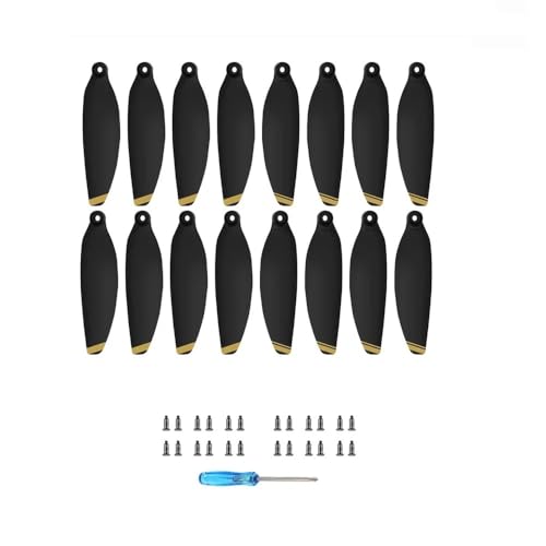 4726F Propeller Kompatibel mit 2S Drone Leichtes, geräuscharmes Laufrad, Flügelventilator, austauschbare Ersatzteile, Drohnenzubehör, universell(Black Gold 16pcs) von SFWWPFSKK