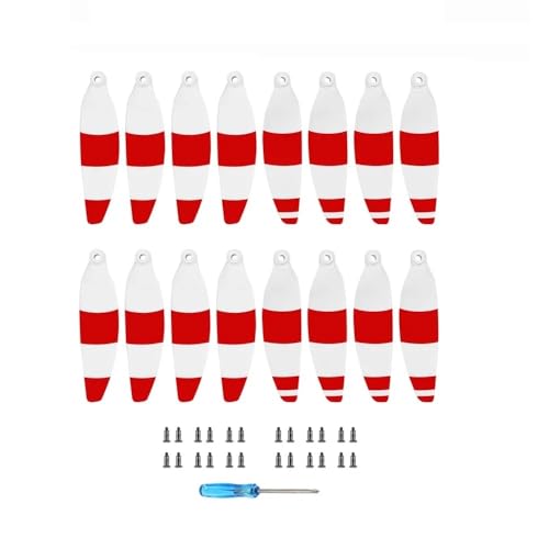 4726F Propeller Kompatibel mit 2S Drone Leichtes, geräuscharmes Laufrad, Flügelventilator, austauschbare Ersatzteile, Drohnenzubehör, universell(White Red 16pcs) von SFWWPFSKK