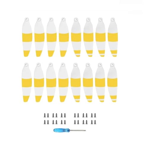 4726F Propeller Kompatibel mit 2S Drone Leichtes, geräuscharmes Laufrad, Flügelventilator, austauschbare Ersatzteile, Drohnenzubehör, universell(White Yellow 16pcs) von SFWWPFSKK