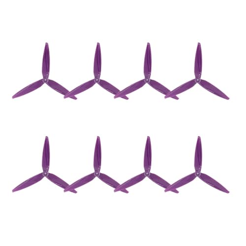 7040 Drone 7 Zoll 3 Laufrad Propeller 2CW 2CCW Kompatibel Racing Drone Quick Release Laufrad Propeller Geräuscharm Universal(4 Pairs Purple Blade) von SFWWPFSKK
