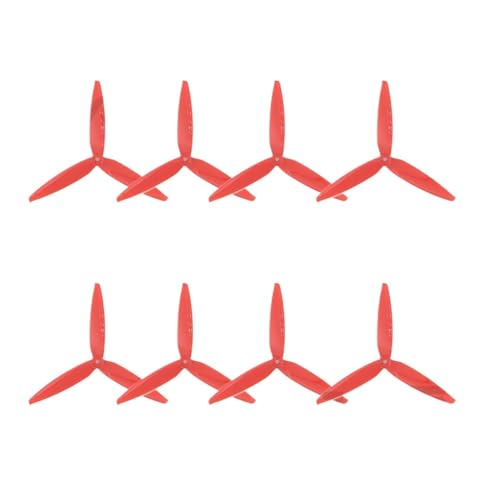 7040 Drone 7 Zoll 3 Laufrad Propeller 2CW 2CCW Kompatibel Racing Drone Quick Release Laufrad Propeller Geräuscharm Universal(4 Pairs Red Blades) von SFWWPFSKK