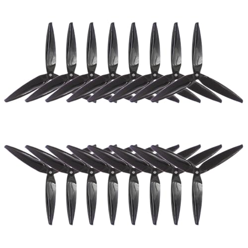7040 Drone 7 Zoll 3 Laufrad Propeller 2CW 2CCW Kompatibel Racing Drone Quick Release Laufrad Propeller Geräuscharm Universal(8 Pairs Black Blades) von SFWWPFSKK