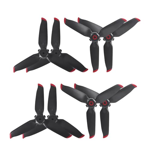 8-teiliges Propeller-Set, kompatibel mit 5328S Propeller-Ersatzflügelventilator, Ersatzteile, kompatibel mit Drohnenzubehör, universell (4 Paar schwarz rot) von SFWWPFSKK