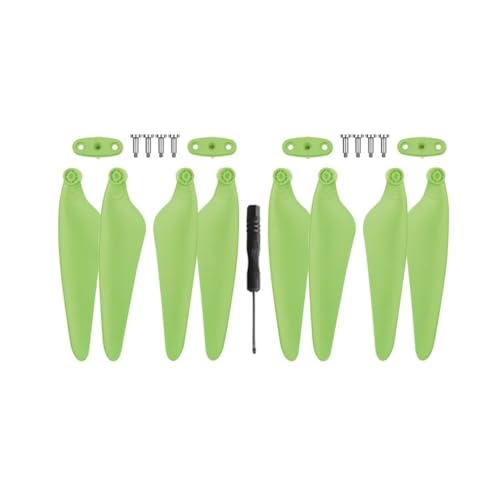 Fernbedienung Quadcopter Drone Ersatzteile Stück Propeller Impeller Clip Kompatibel H117S Z 2 Reparatur Flügel Zubehör Universal(Green Props 8pcs) von SFWWPFSKK