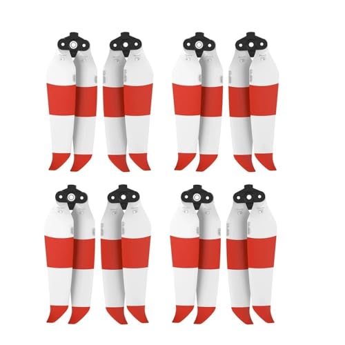 Geräuscharmer 7238F Propeller Propeller Schnellspanner 7238F Drohnen-Impeller Propeller kompatibel mit 2S / A 2 Flügellüfter Zubehör Universal(White Red 8pcs) von SFWWPFSKK