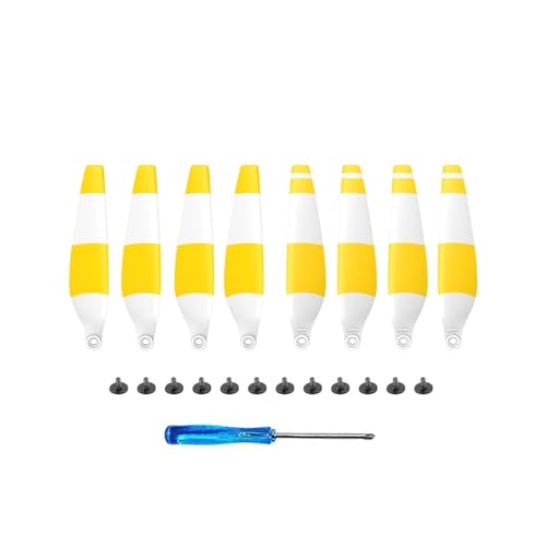Kompatibel mit 3P Drone 6030F Propeller Ersatz stück Leichte Flügel Fan Ersatzteile 3P Zubehör Universal(2 Pairs Yellow White) von SFWWPFSKK