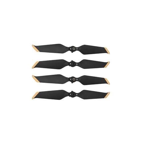 Kompatibel mit M 2 Drohne 8743 Geräuscharmer Propeller Klapplaufrad Geräusch Propellerschraube Zubehör Universal(Black Gold 4pcs) von SFWWPFSKK