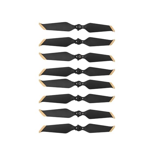 Kompatibel mit M 2 Drohne 8743 Geräuscharmer Propeller Klapplaufrad Geräusch Propellerschraube Zubehör Universal(Black Gold 8pcs) von SFWWPFSKK
