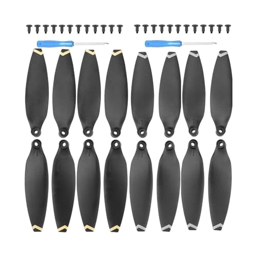 Kompatibel mit X8-Drohnenteilen, Ersatzpropeller mit geringem Geräuschpegel, kompatibel mit X8 V2-Zubehör, Leichter Propeller, Klappflügel, universell(Golden White Edge) von SFWWPFSKK