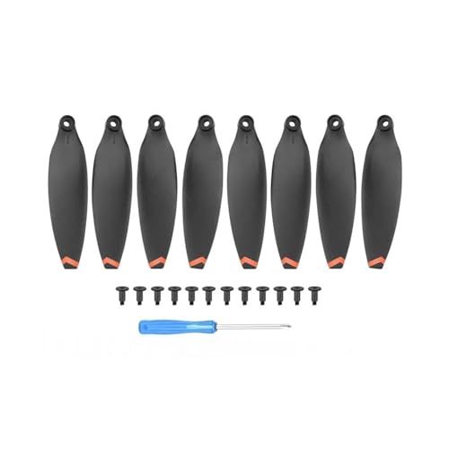 Kompatibel mit X8-Drohnenteilen, Ersatzpropeller mit geringem Geräuschpegel, kompatibel mit X8 V2-Zubehör, Leichter Propeller, Klappflügel, universell(Orange Edge 8pcs) von SFWWPFSKK
