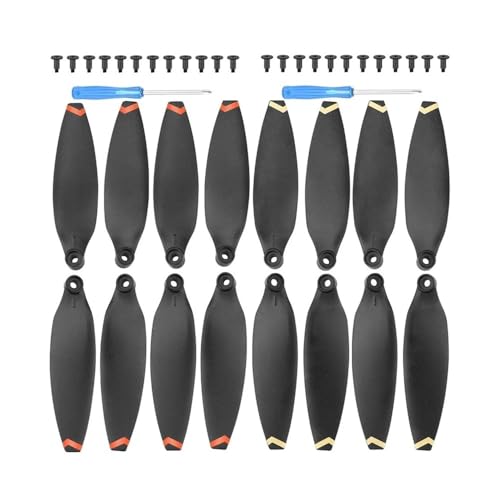 Kompatibel mit X8-Drohnenteilen, Ersatzpropeller mit geringem Geräuschpegel, kompatibel mit X8 V2-Zubehör, Leichter Propeller, Klappflügel, universell(Orange Golden Edge) von SFWWPFSKK