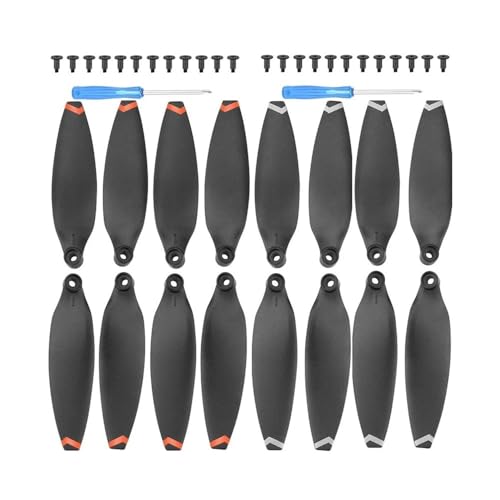 Kompatibel mit X8-Drohnenteilen, Ersatzpropeller mit geringem Geräuschpegel, kompatibel mit X8 V2-Zubehör, Leichter Propeller, Klappflügel, universell(Orange White Edge) von SFWWPFSKK