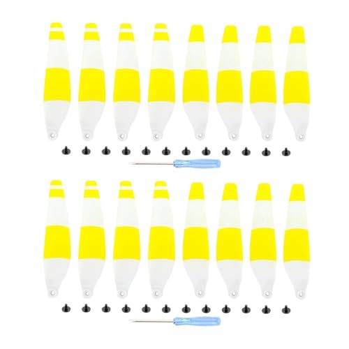 Propeller kompatibel mit 3Pro 6030F, geräuscharme Drohne, Leichter Flügelventilator, Ersatzteile, Schnellverschluss, kompatibel mit 3 Pro, Reparaturteile, universell(White Yellow 16pcs) von SFWWPFSKK