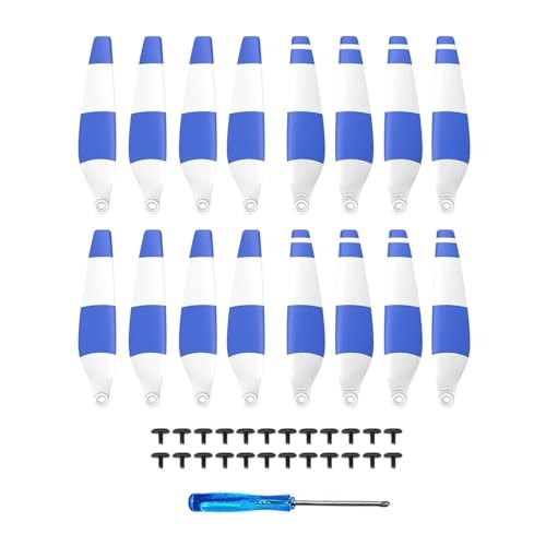 Propeller kompatibel mit 4Pro 6030F, geräuscharme Drohne, Leichter Flügelventilator, Ersatzteile, Schnellverschluss, kompatibel mit 4 Pro, Reparaturteile, universell(White Blue16pcs) von SFWWPFSKK