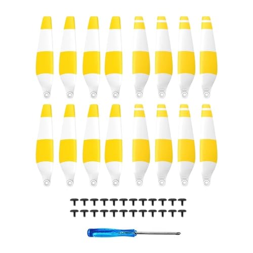 Propeller kompatibel mit 4Pro 6030F, geräuscharme Drohne, Leichter Flügelventilator, Ersatzteile, Schnellverschluss, kompatibel mit 4 Pro, Reparaturteile, universell(White Yellow 16pcs) von SFWWPFSKK