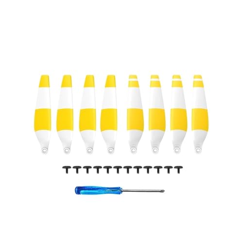 Propeller kompatibel mit 4Pro 6030F, geräuscharme Drohne, Leichter Flügelventilator, Ersatzteile, Schnellverschluss, kompatibel mit 4 Pro, Reparaturteile, universell(White Yellow 8pcs) von SFWWPFSKK