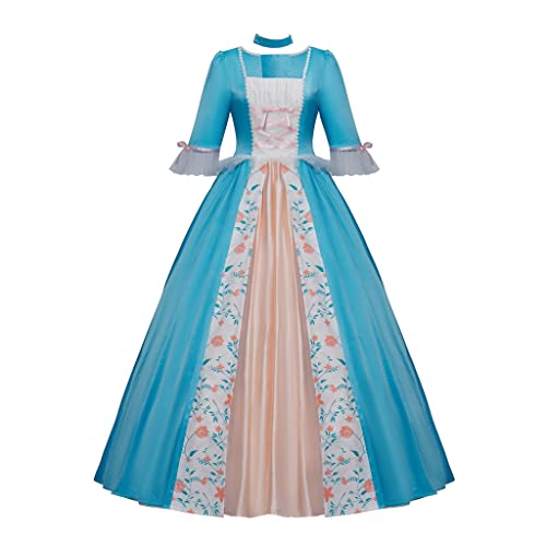 SFWXCOS Mittelalter Kleidung Erika Cosplay Kostüm Blau Prinzessin Kleid für Erwachsene von SFWXCOS