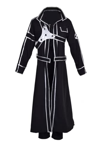 SFWXCOS Sword Art Online Kirito Cosplay Kostüm Kirigaya Kazuto Cosplay Uniform Blackie Kampfanzug für Halloween von SFWXCOS