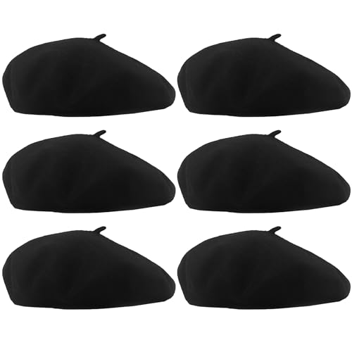 Französische Baskenmützen für Kinder, Paris, Baskenmütze für Mädchen, französisch, romantisch, Partyzubehör, 6 Stück (Farbset 1) von SGBETTER